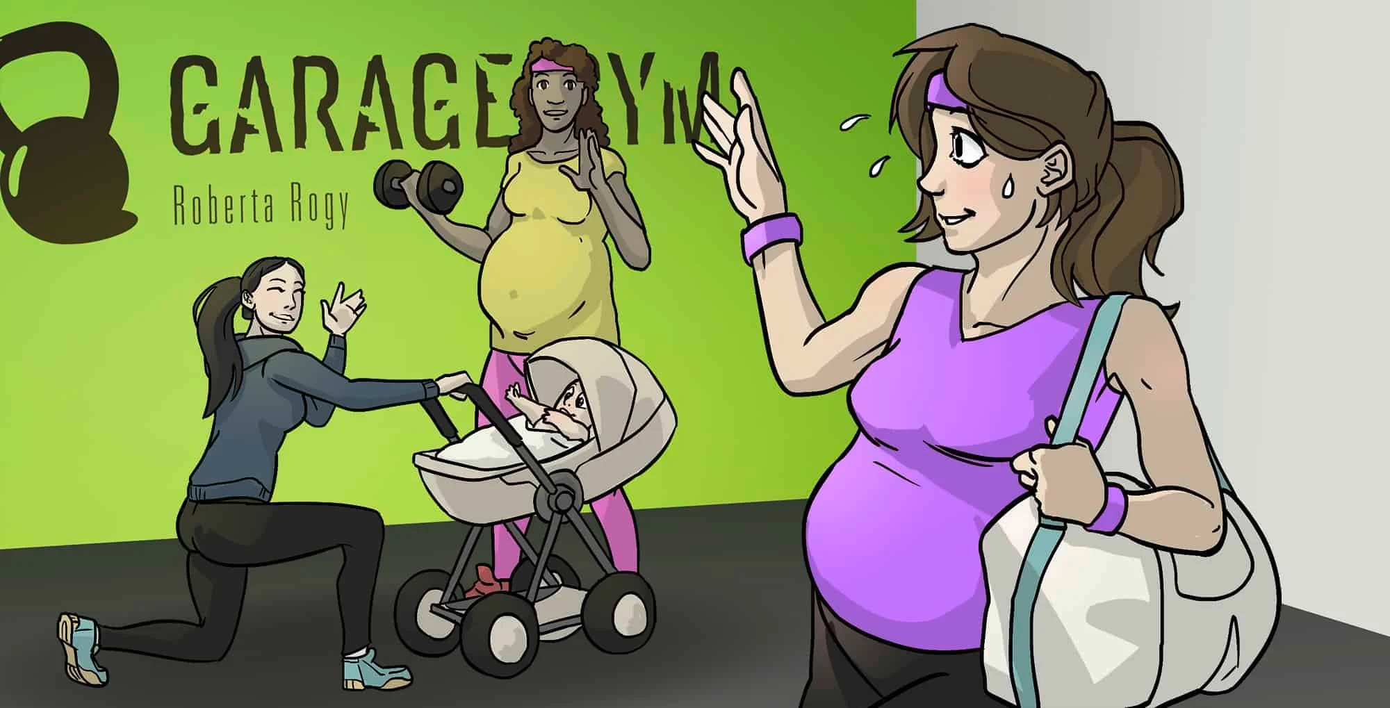 Schwangerschaftstraining Comic — die Geschichte beginnt