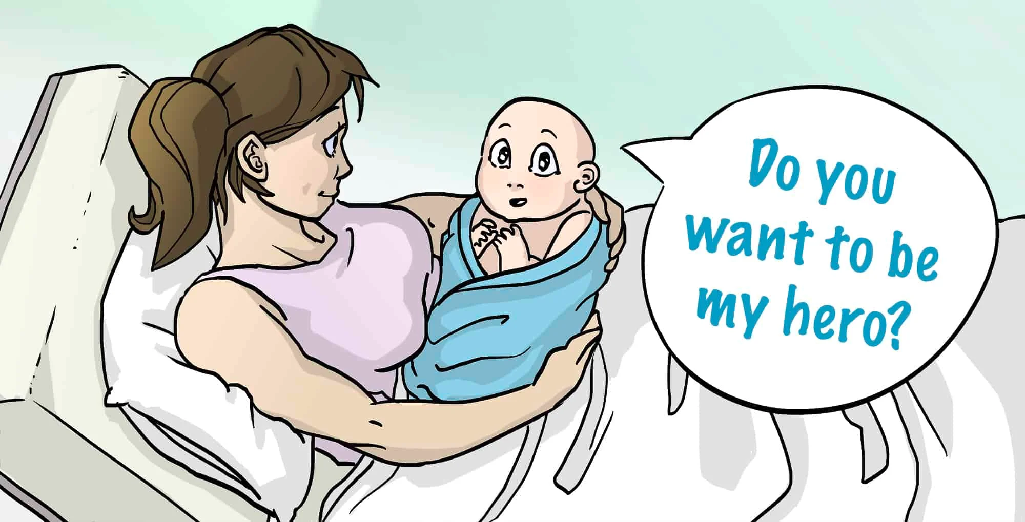 Schwangerschaftstraining Comic — gemeinsam stark werden